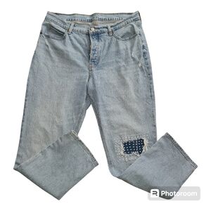 Old Navy high rise‎ Slouchy Straight secret-slim pockets 12 light Wash Pa…